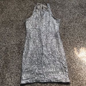 Hollister body con sequin mini champagne gold